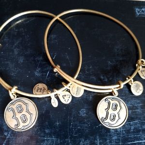 (TWO) Alex and Ani, Boston Red Sox, charm bangle bracelet